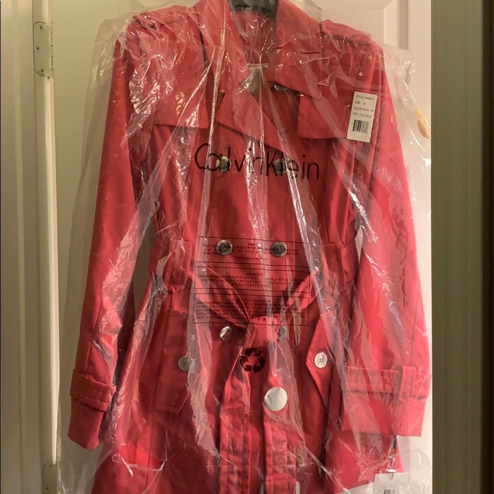 Calvin Klein Pink Rain Jacket NWT $139 in Plastic